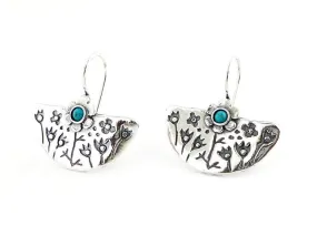 Israeli silver earrings for women with gemstones