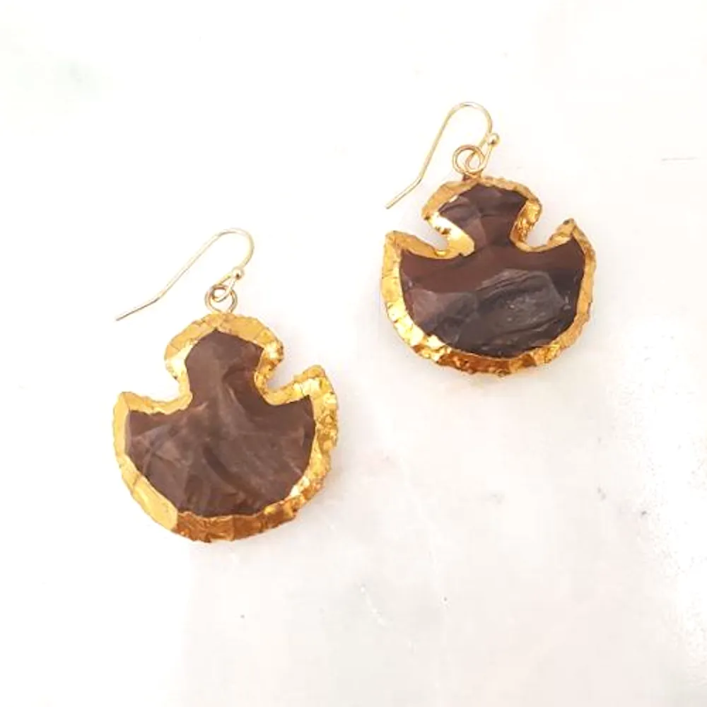 Jasper Axehead Single Gem Drop Earrings