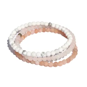 Joy Howlite Rose Quartz & Sunstone Bracelet Set