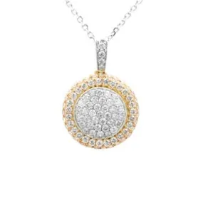 Ladies Two-Toned Pave Pendant