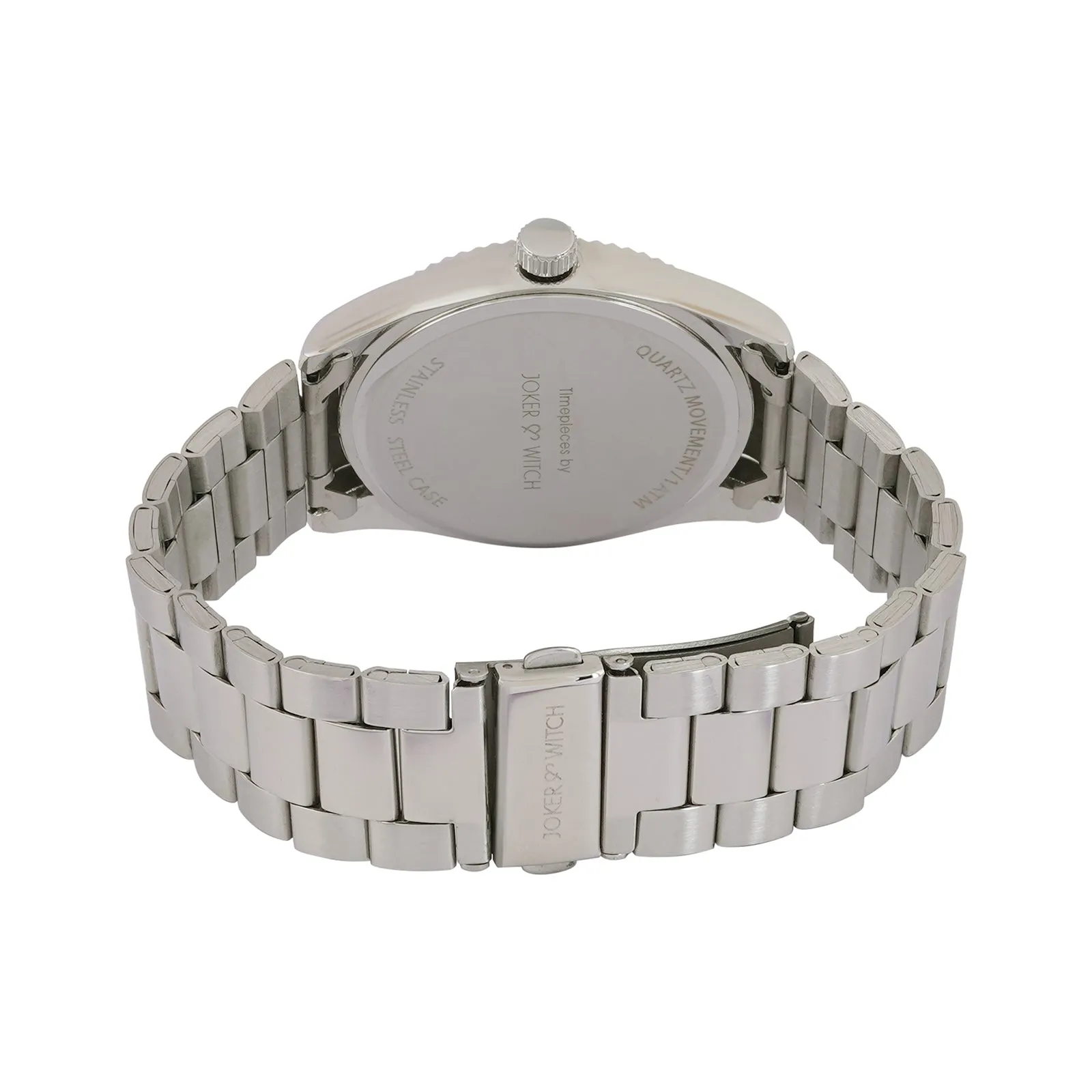 Leigh Blue Dial Silver Metallic Strap Watch