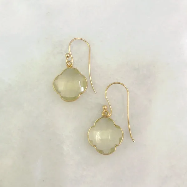 Lemon Quartz Single Drop Hook Earrings