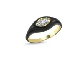 Licorice Marquise Ring