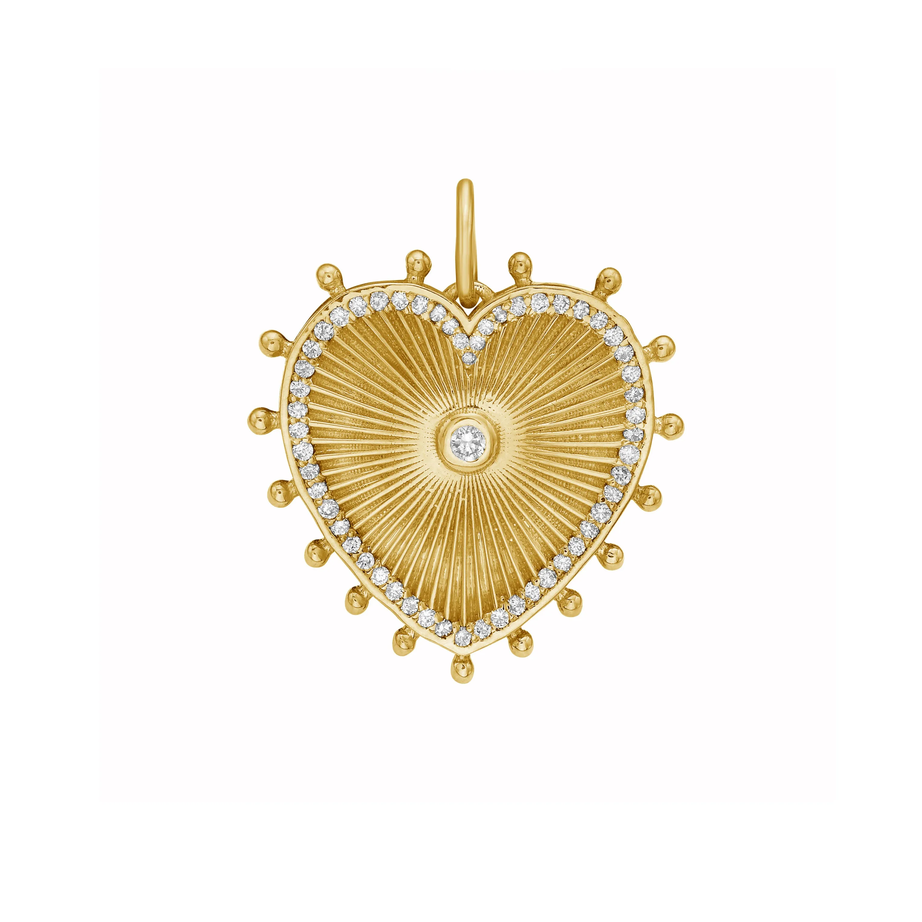 Lionheart - Cassandane - Small Diamond Heart Medallion, Yellow Gold