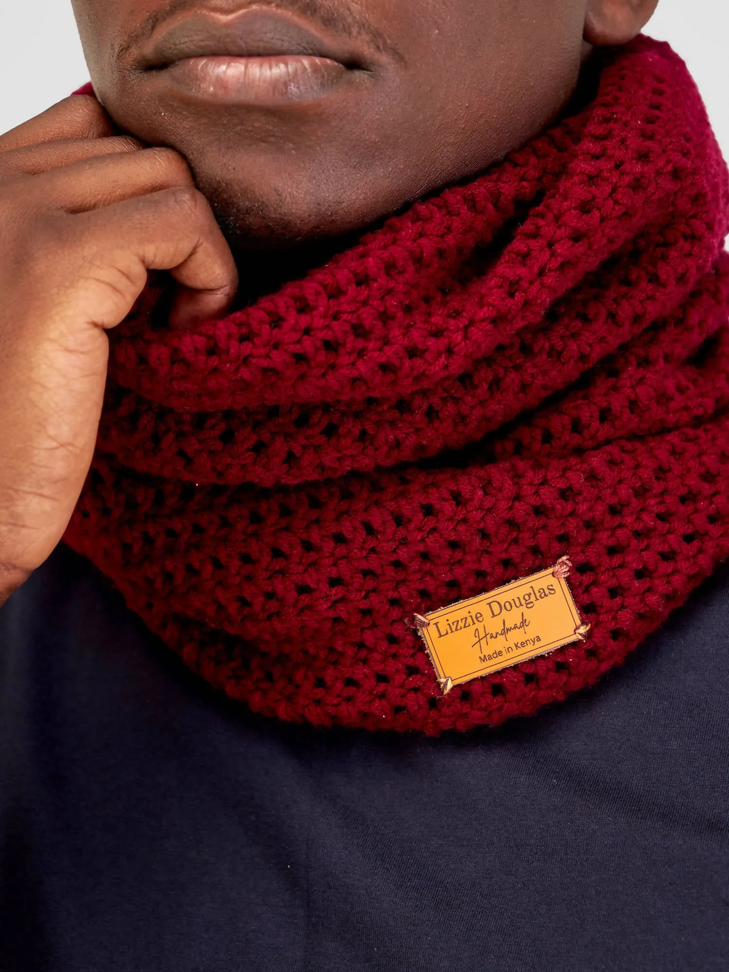 Lizzie Douglas Chunky Infinity Scarf - Maroon