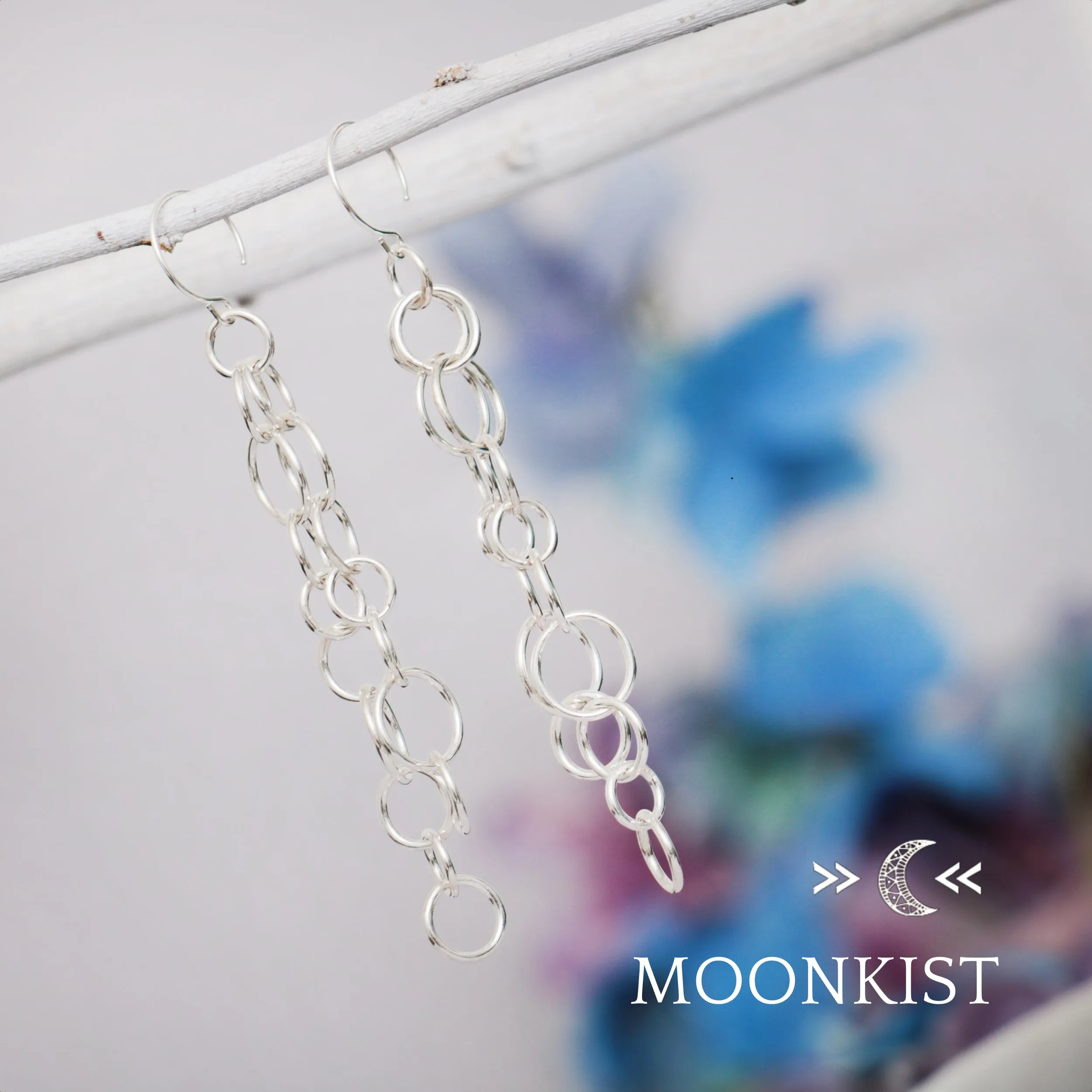 Long Sterling Silver Chain Earrings  | Moonkist Designs