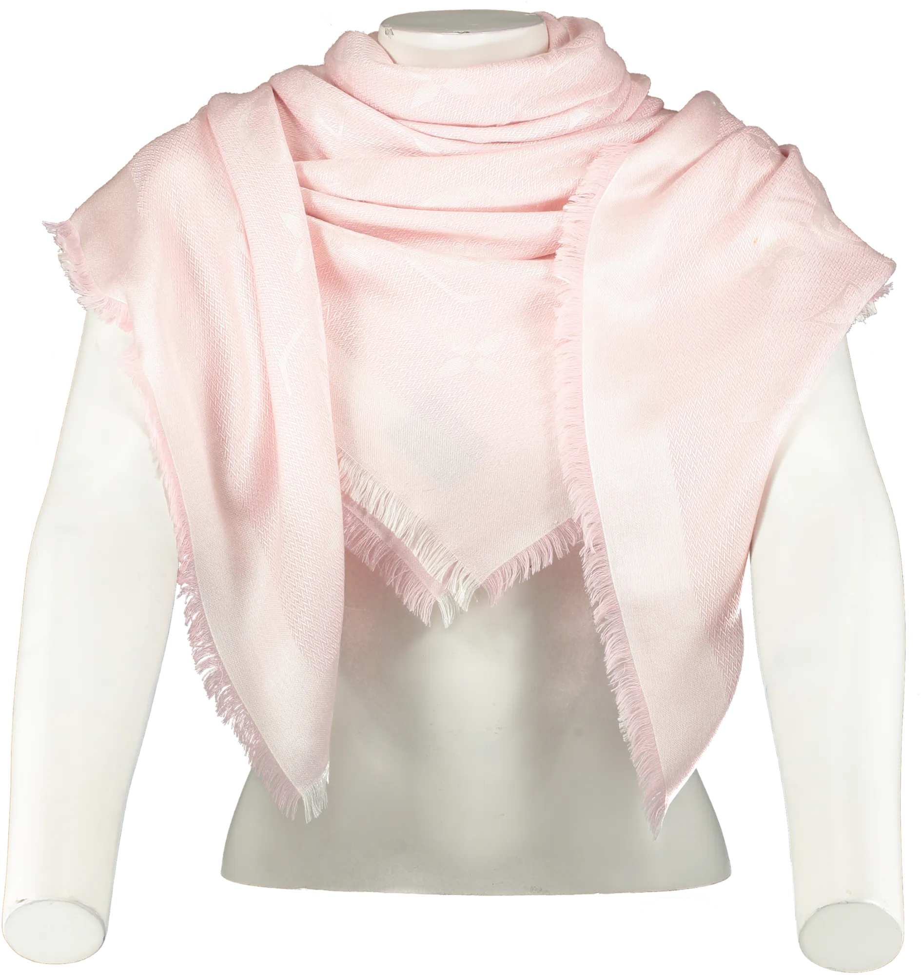 Louis Vuitton Pale Pink Silk/wool Large Logo Beyond Monogram Scarf /shawl One Size