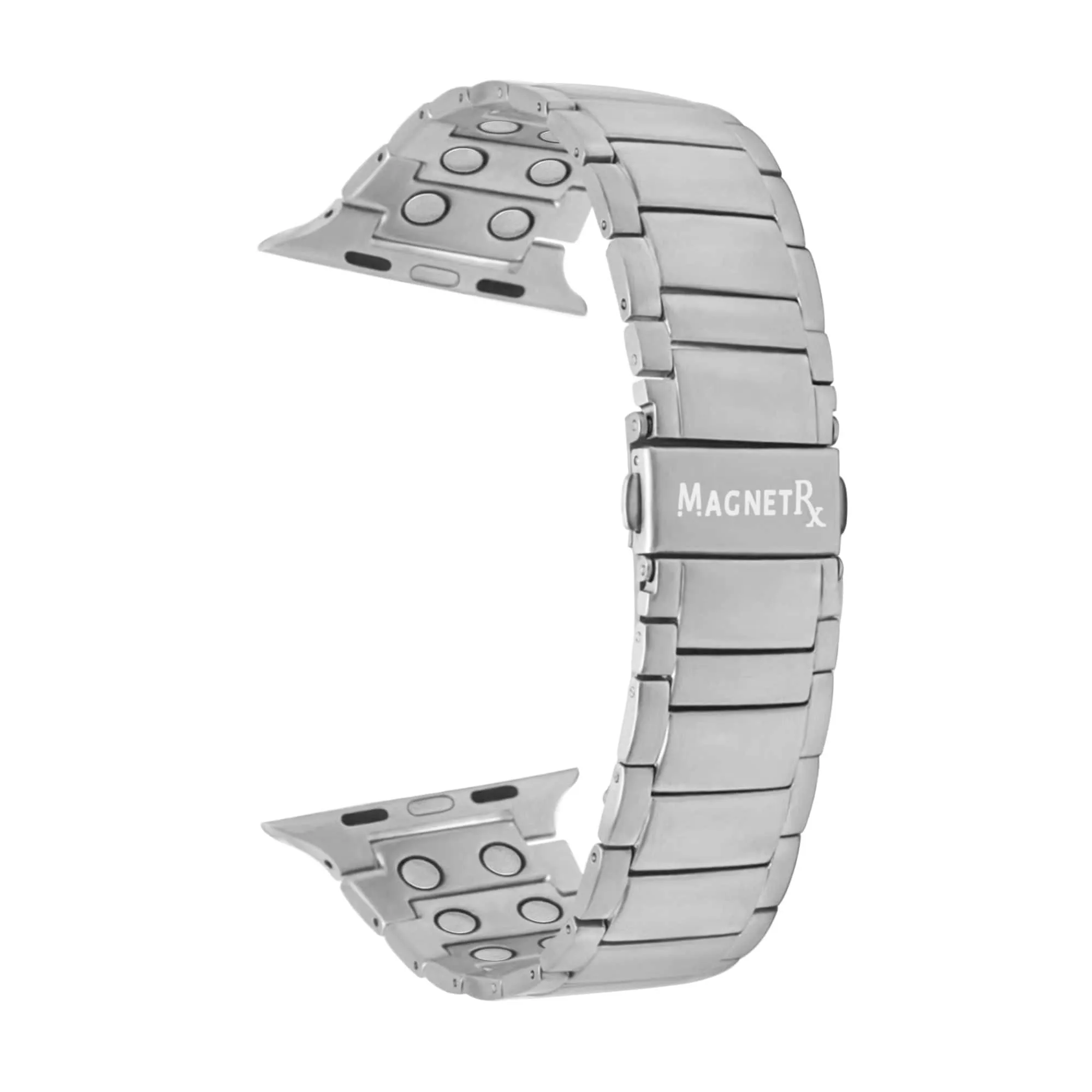 Magnetic Therapy Apple Watch Band Silver Stainless Steel