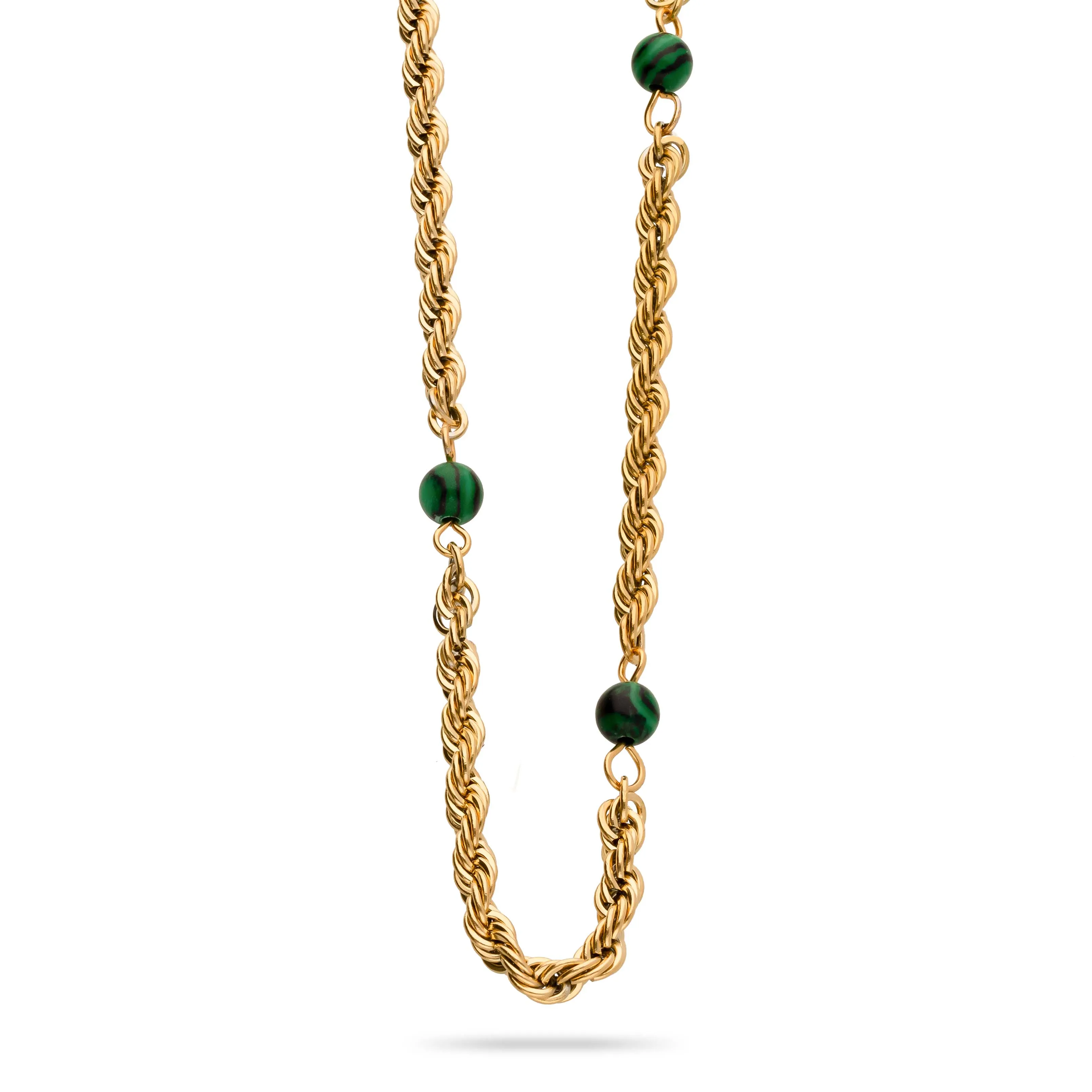 Malachite necklace gold