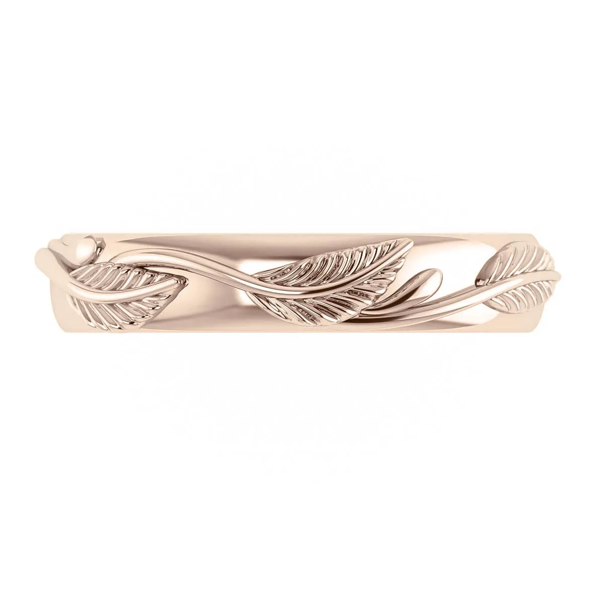 Man wedding band, matching leaf ring / Azalea