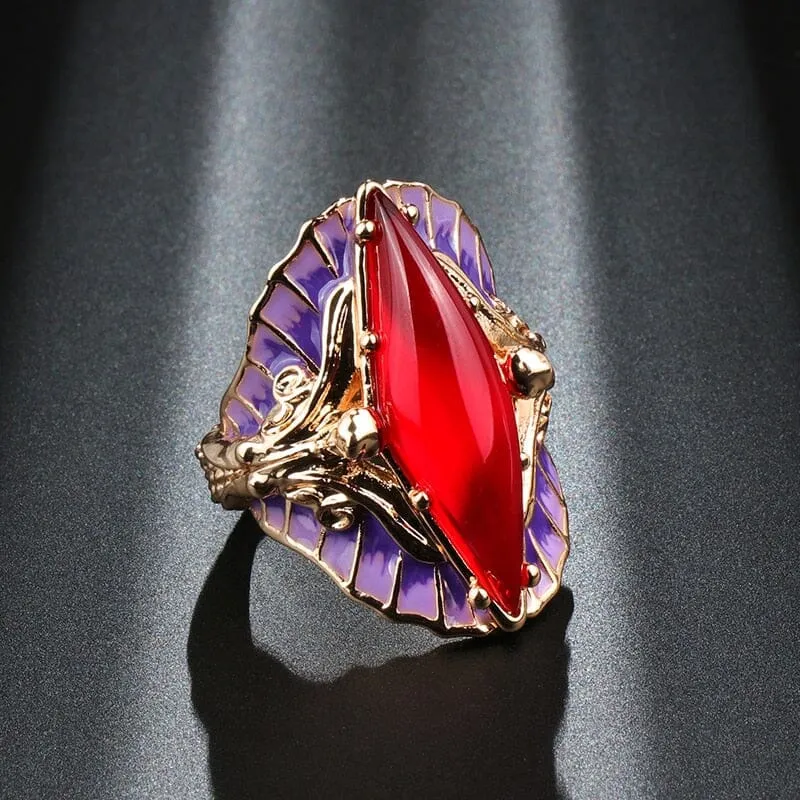 Mermaid Queen Purple and Red Enamel Ring