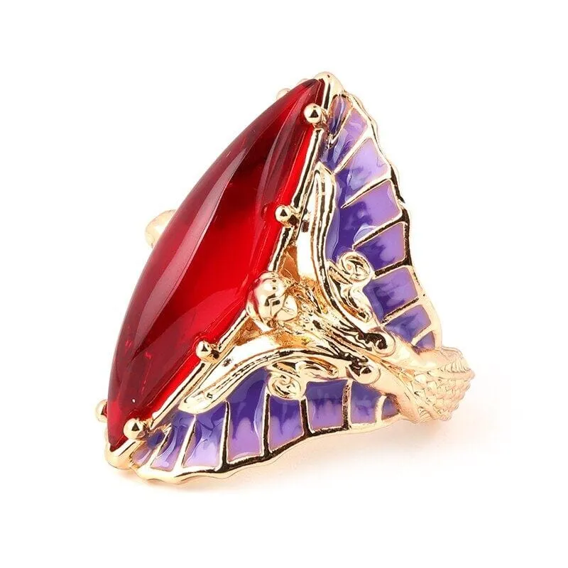 Mermaid Queen Purple and Red Enamel Ring