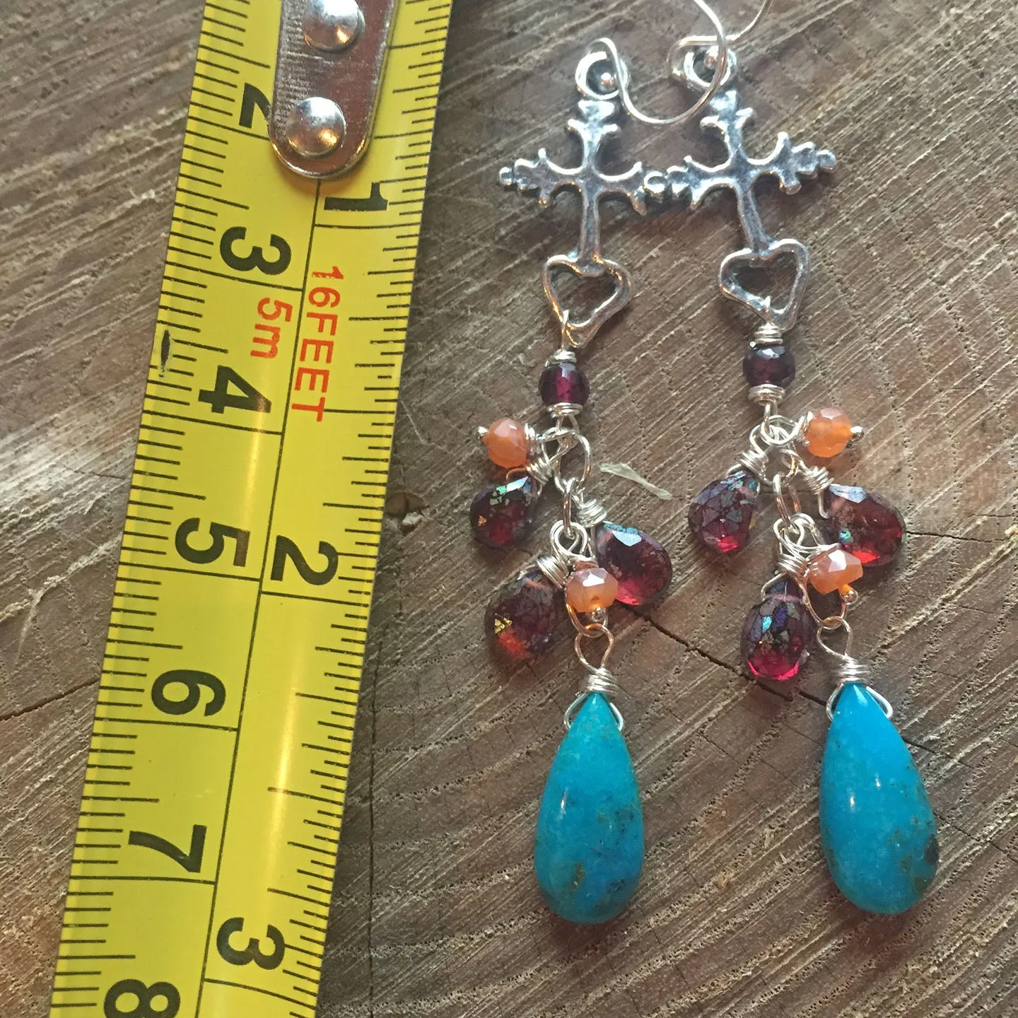 Milagro Cross Turquoise Cascade Earrings