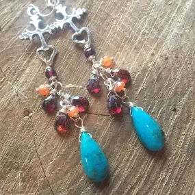 Milagro Cross Turquoise Cascade Earrings