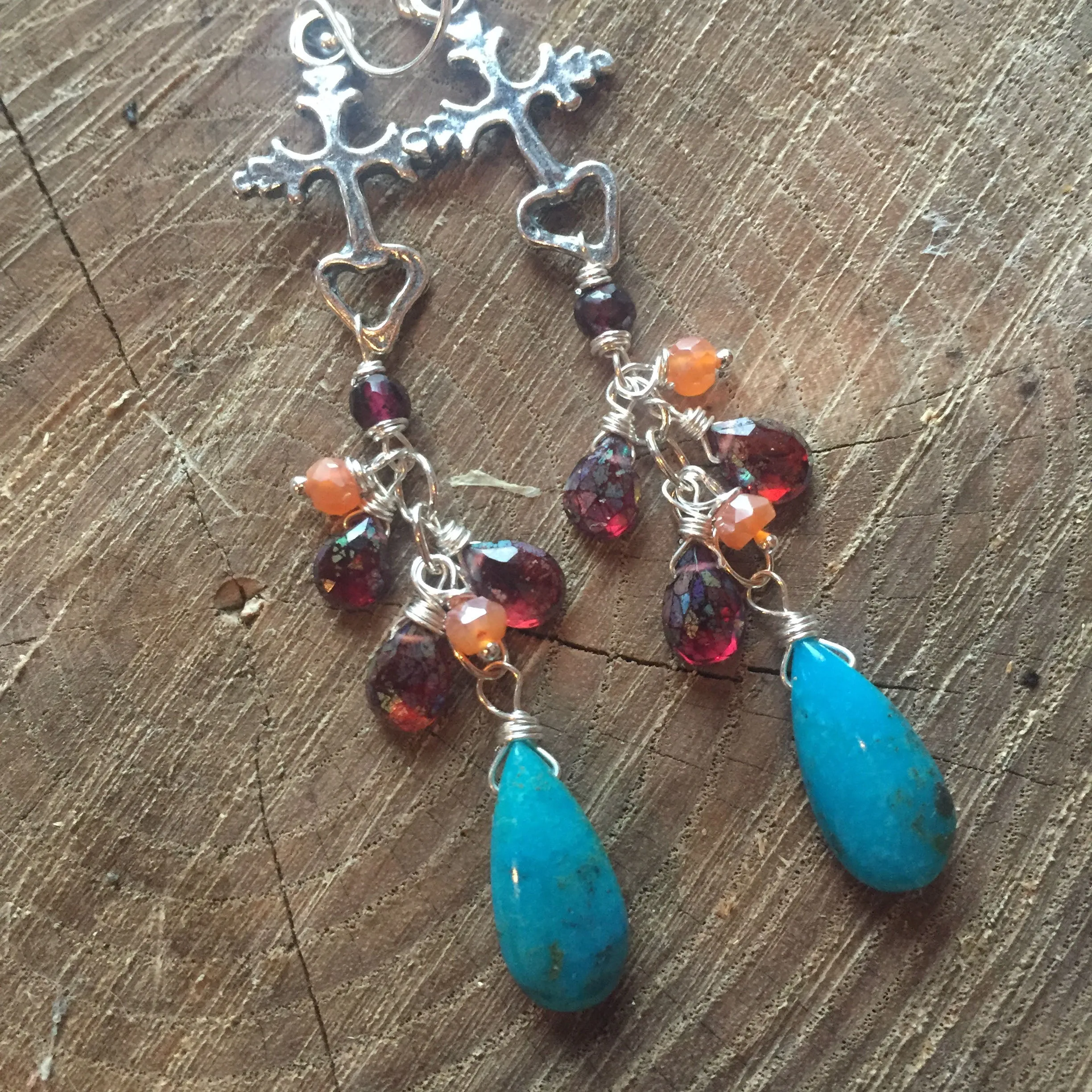 Milagro Cross Turquoise Cascade Earrings