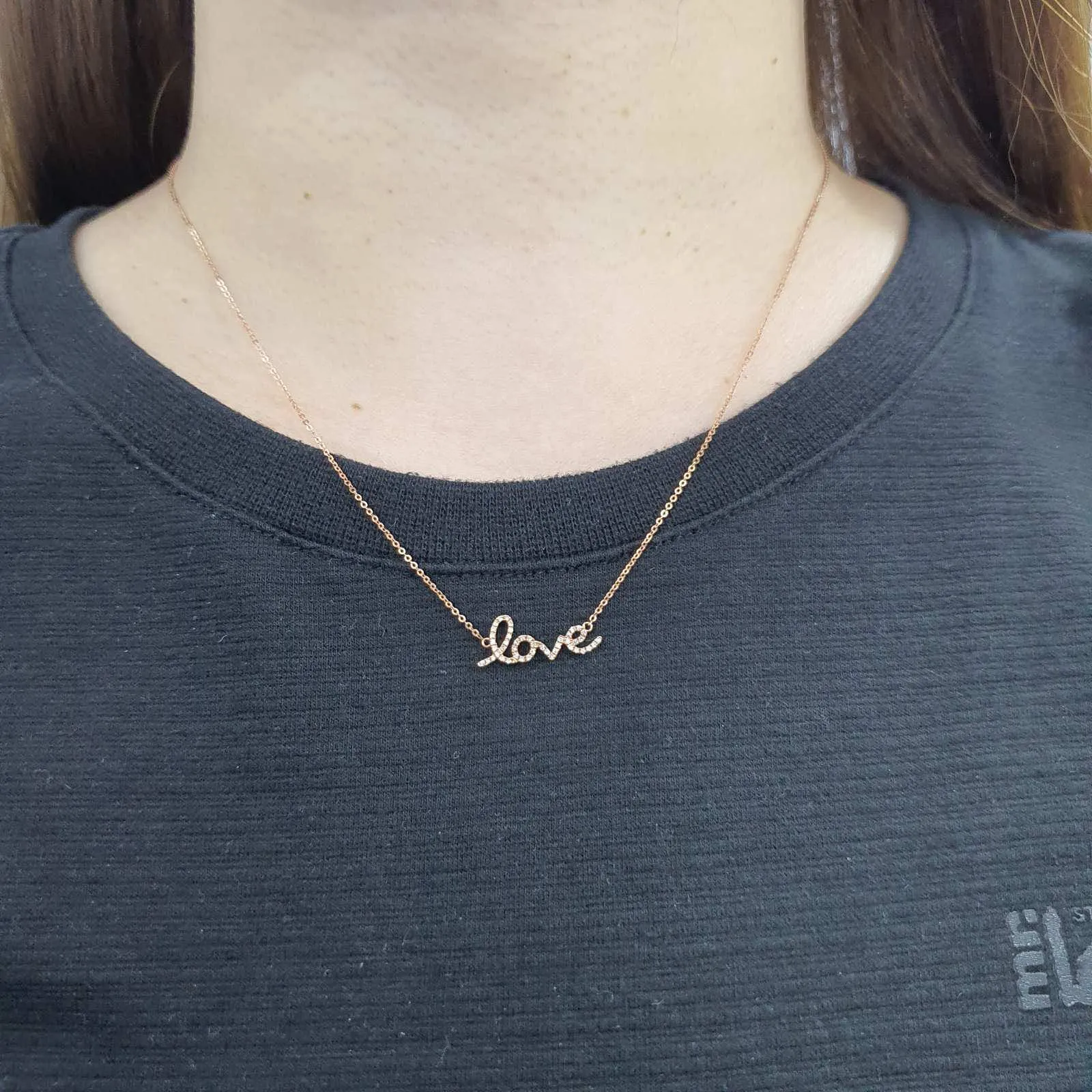 Mini Love Diamond Necklace 14K Gold