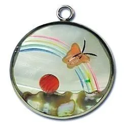 Mother of Pearl and Abalone Rainbow Pendants Vintage