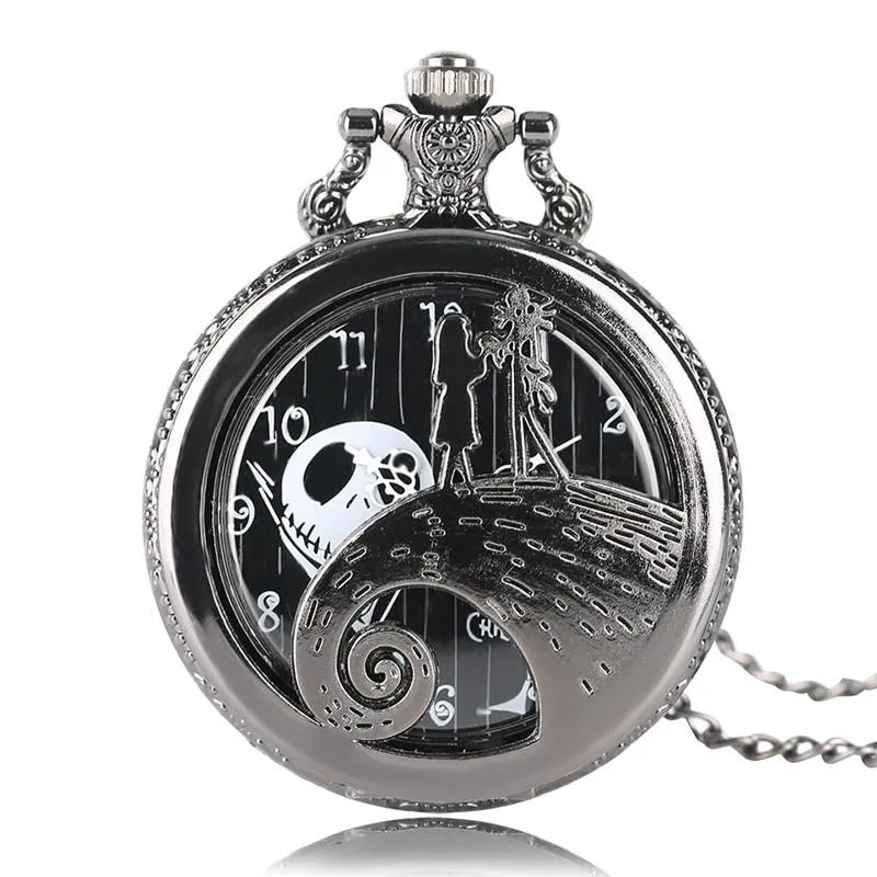 New stylish nightmare Black Quartz Pocket Watch