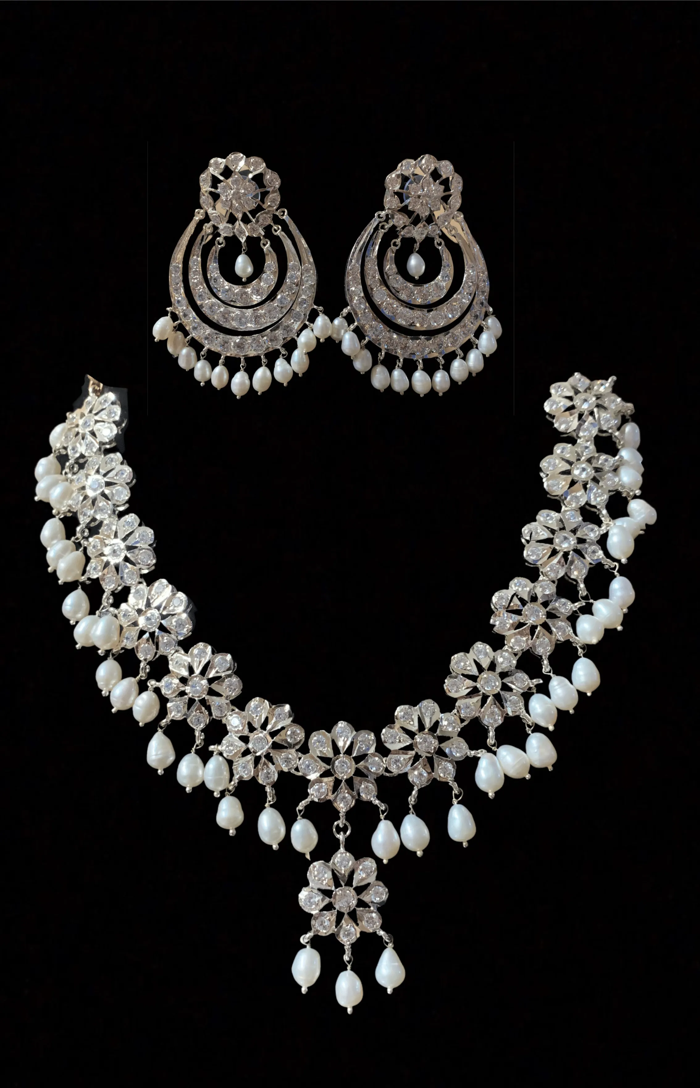 NS211 Malavika necklace set in fresh water pearls (SHIPS IN 4 WEEKS )