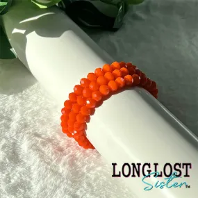 Orange Glass Bead Stretch Bracelet