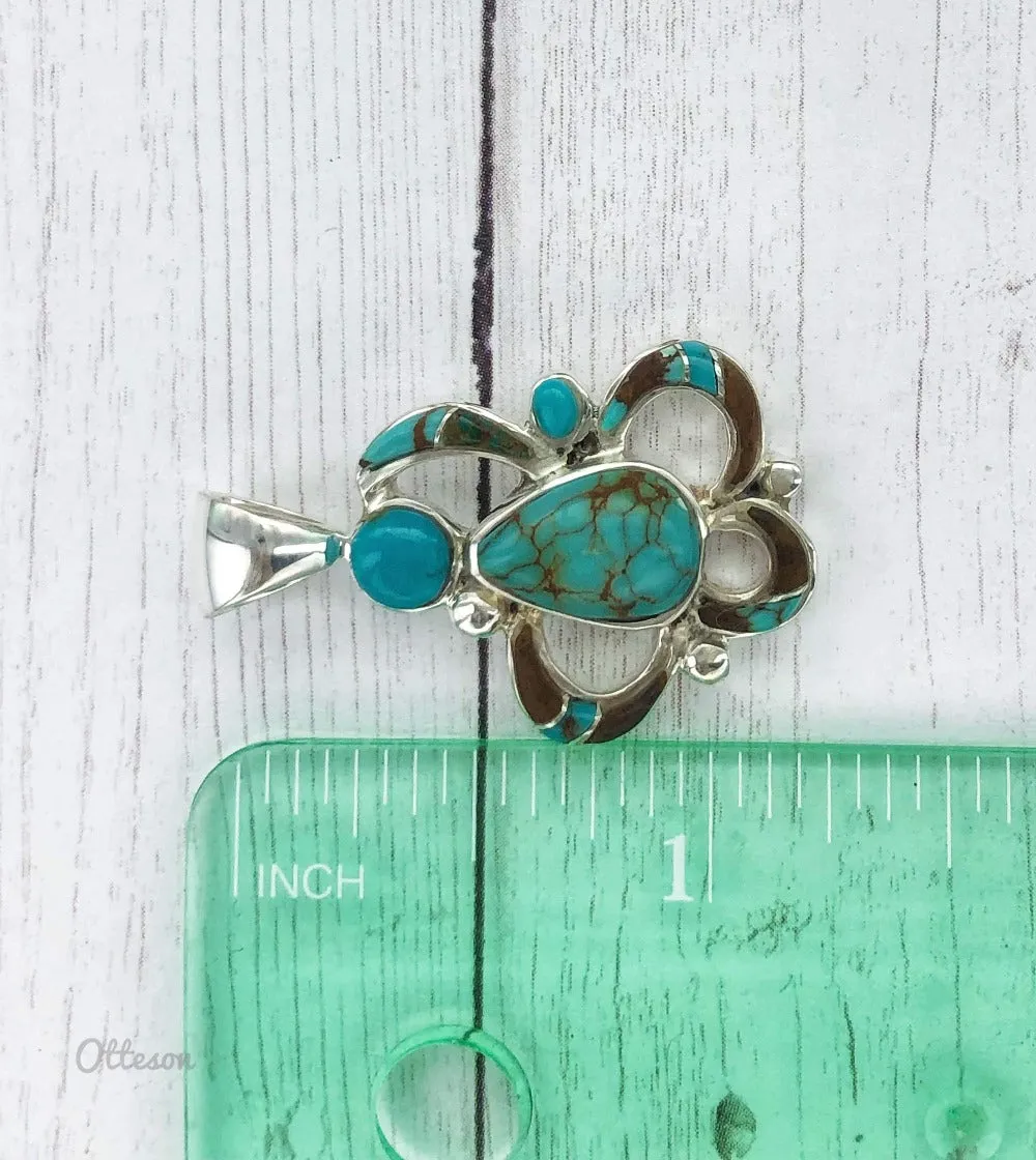 Ornate Teardrop  {turquoise} pendant