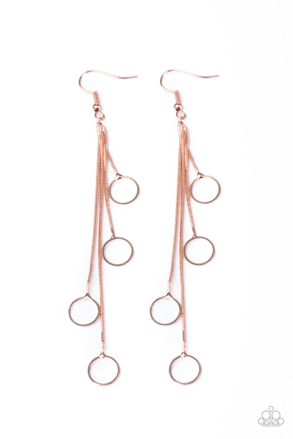 Paparazzi Earring ~ Full Swing Shimmer - Copper