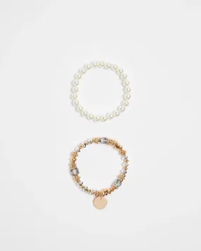 popular  2 Pack Pearl Stretchy Bracelets