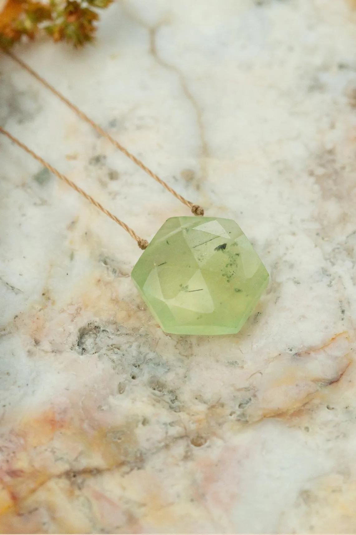 Prehnite Sacred Geometry Necklace to Protect