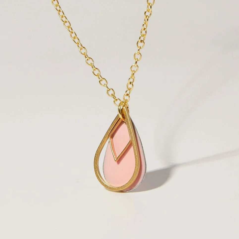 "Le Délice" Pink Teardrop Pendant Necklace Bundle