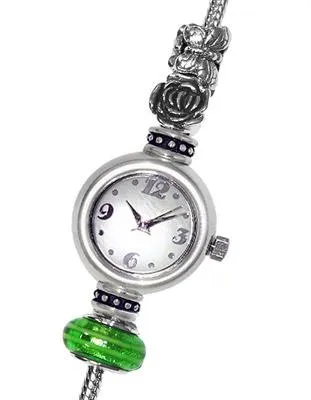 Reflection Beads Sterling Silver Watch - Spring Butterfly & Flower 3 Bead Set