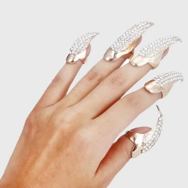 Rhinestone Crystal Claw Rings