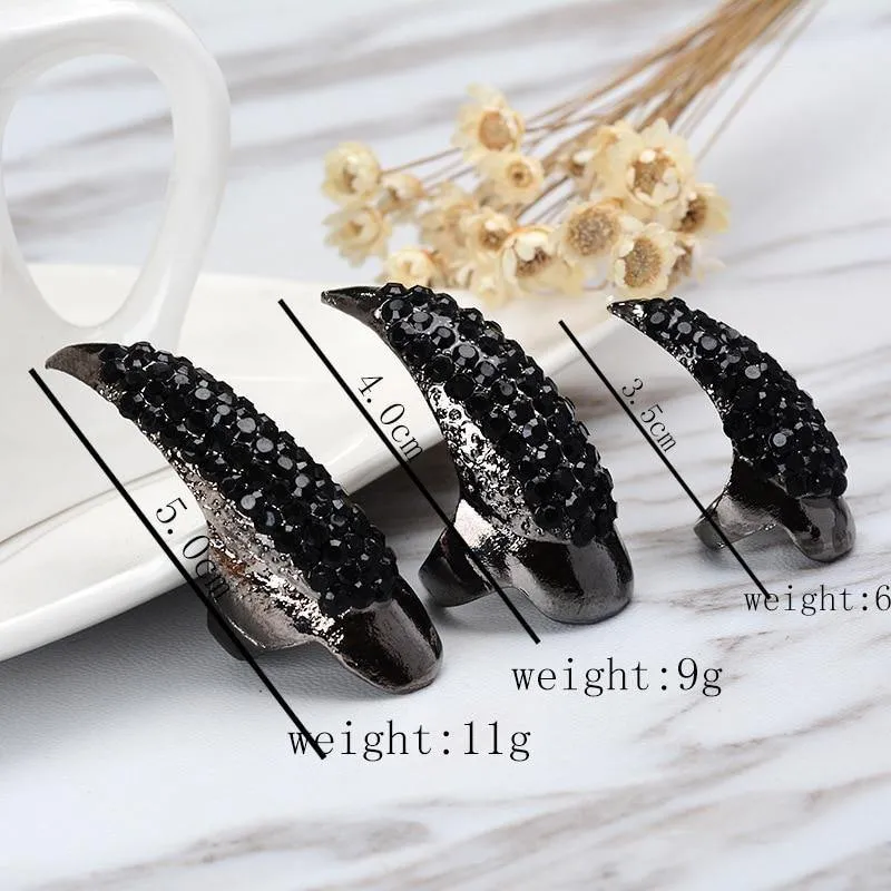 Rhinestone Crystal Claw Rings