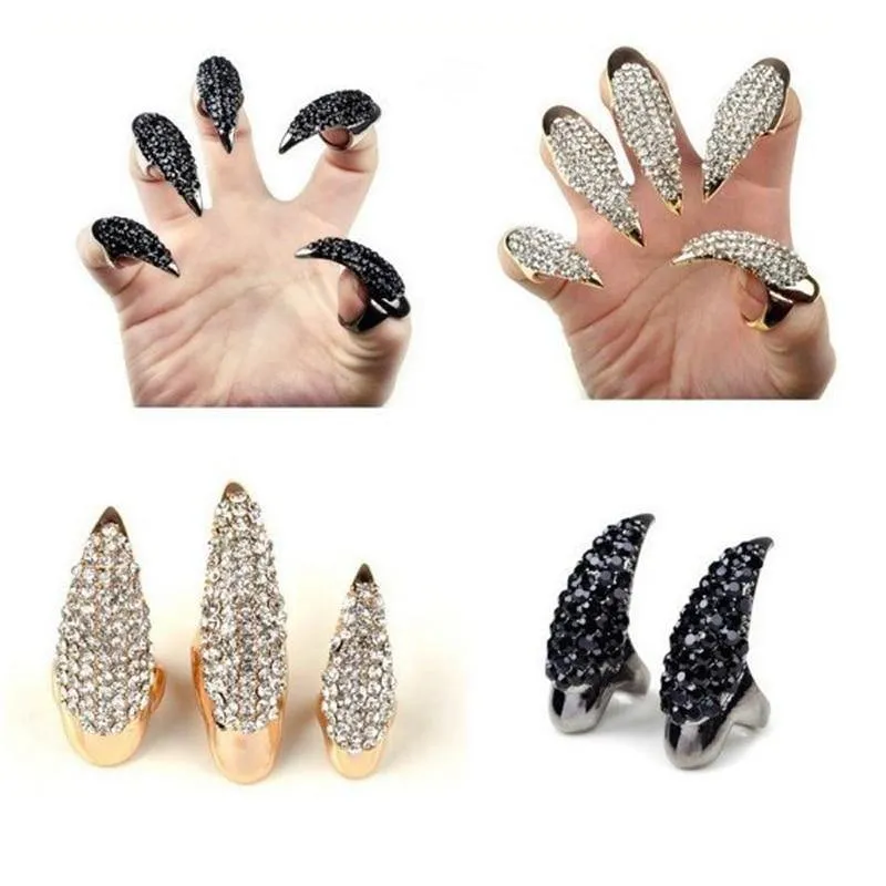 Rhinestone Crystal Claw Rings