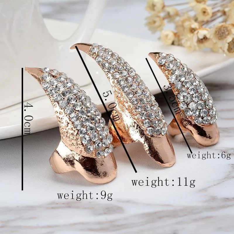 Rhinestone Crystal Claw Rings