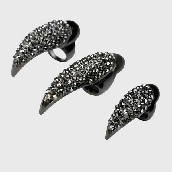 Rhinestone Crystal Claw Rings