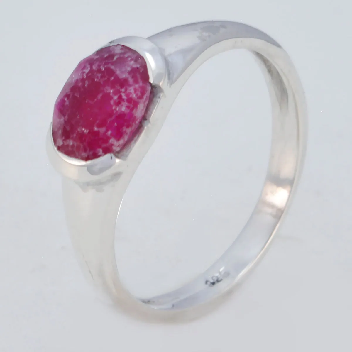 Riyo Bewitching Stone Indianruby Silver Rings Jewelry Online Store