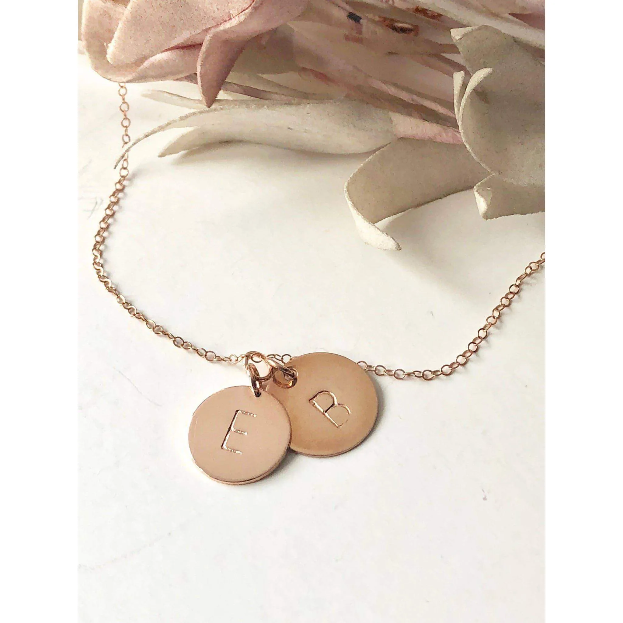 Rose Gold 2 Discs Necklace