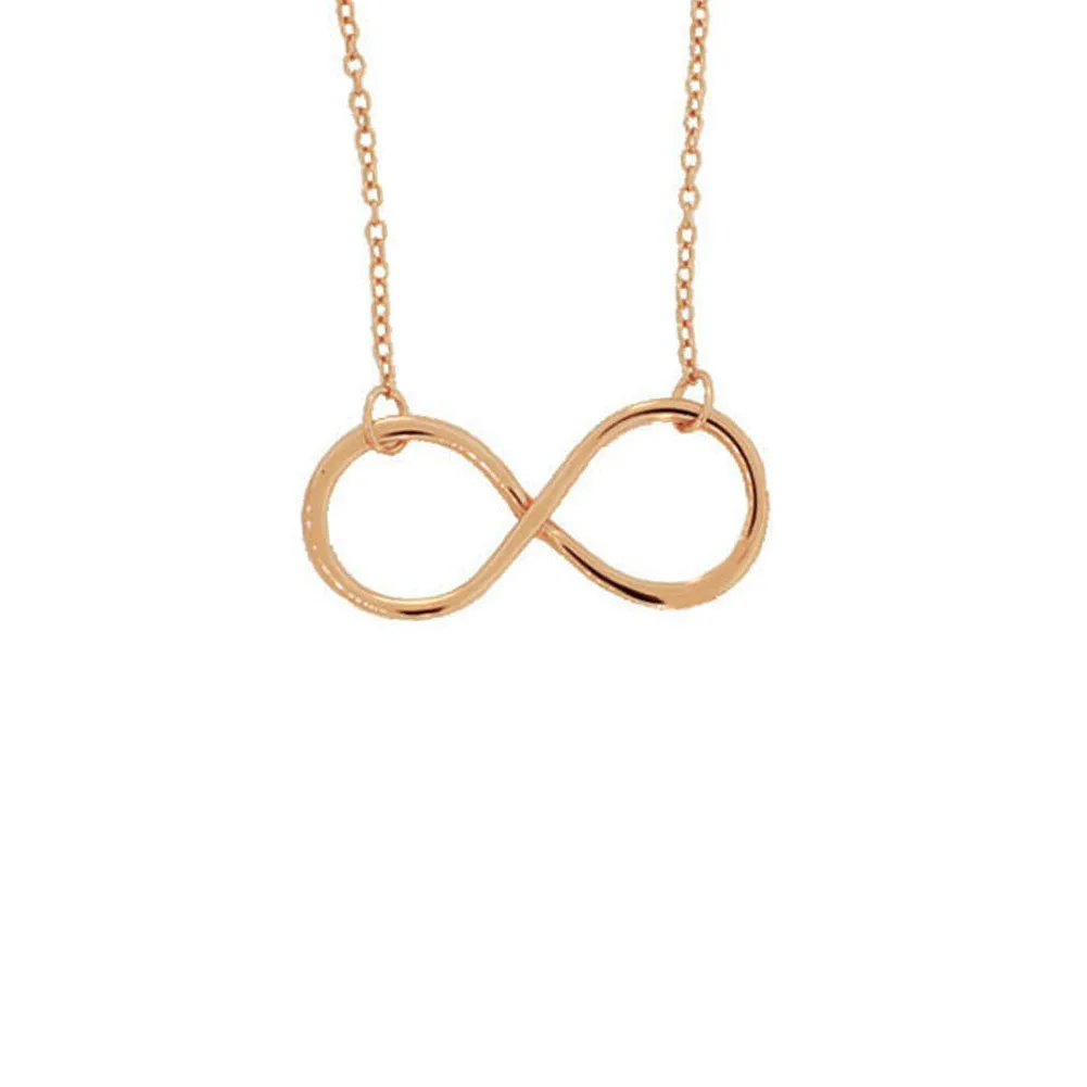 Rosy Infinity Necklace 16-17 inch - 1 inch Charm