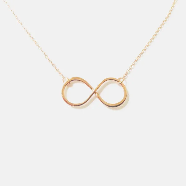 Rosy Infinity Necklace 16-17 inch - 1 inch Charm