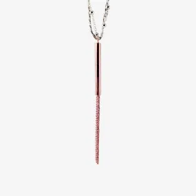 Rosy Vertical Bar Tassel Necklace 17 inch