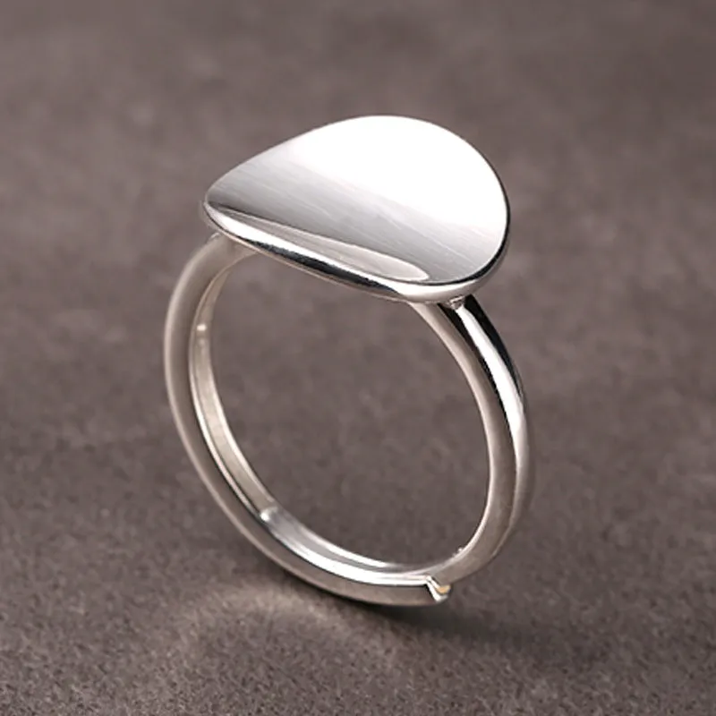 S925 Sterling Silver Oval Polished Plain Ring