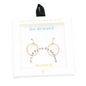 Secret Box Metal Open Circle Dangle Earrings