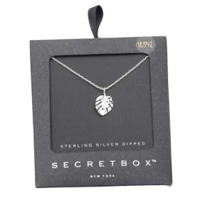 Secret Box Sterling Silver Dipped Leaf Pendant Necklace