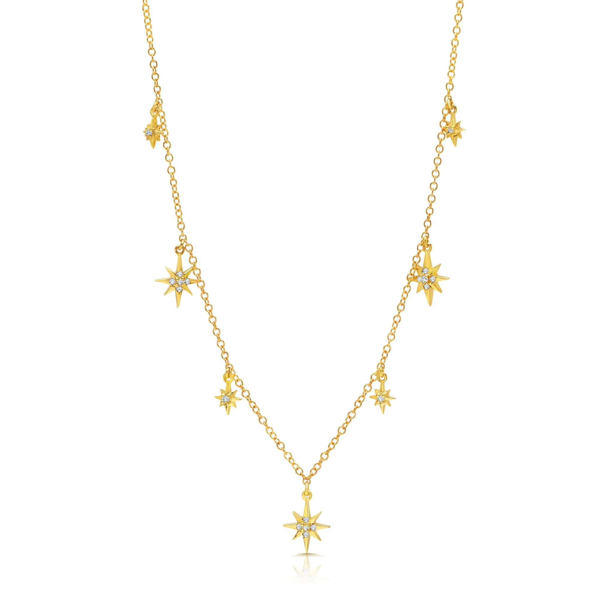 Seven Starburst Drop Necklace