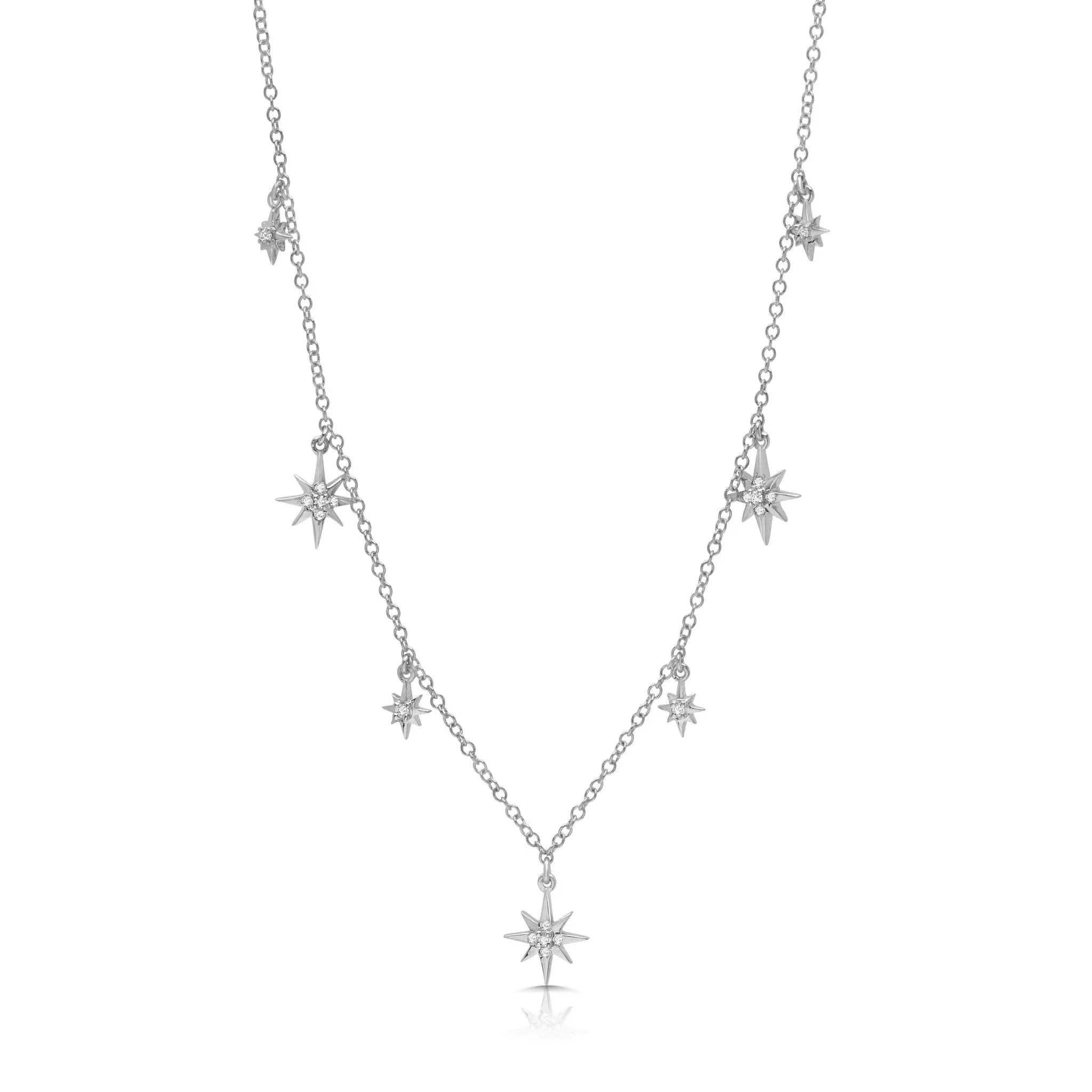 Seven Starburst Drop Necklace