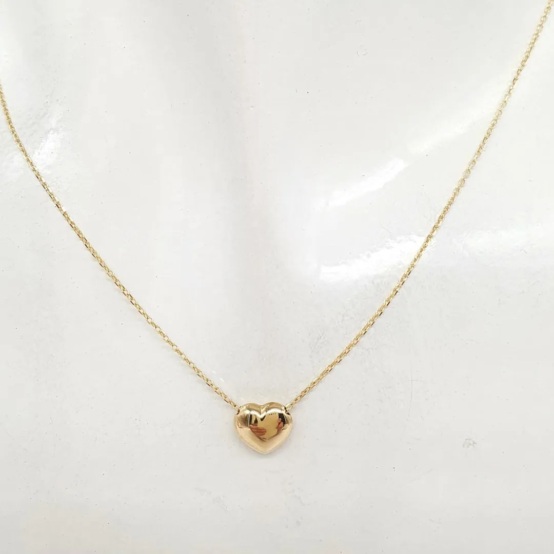 Shiny Heart Necklace 18K Gold