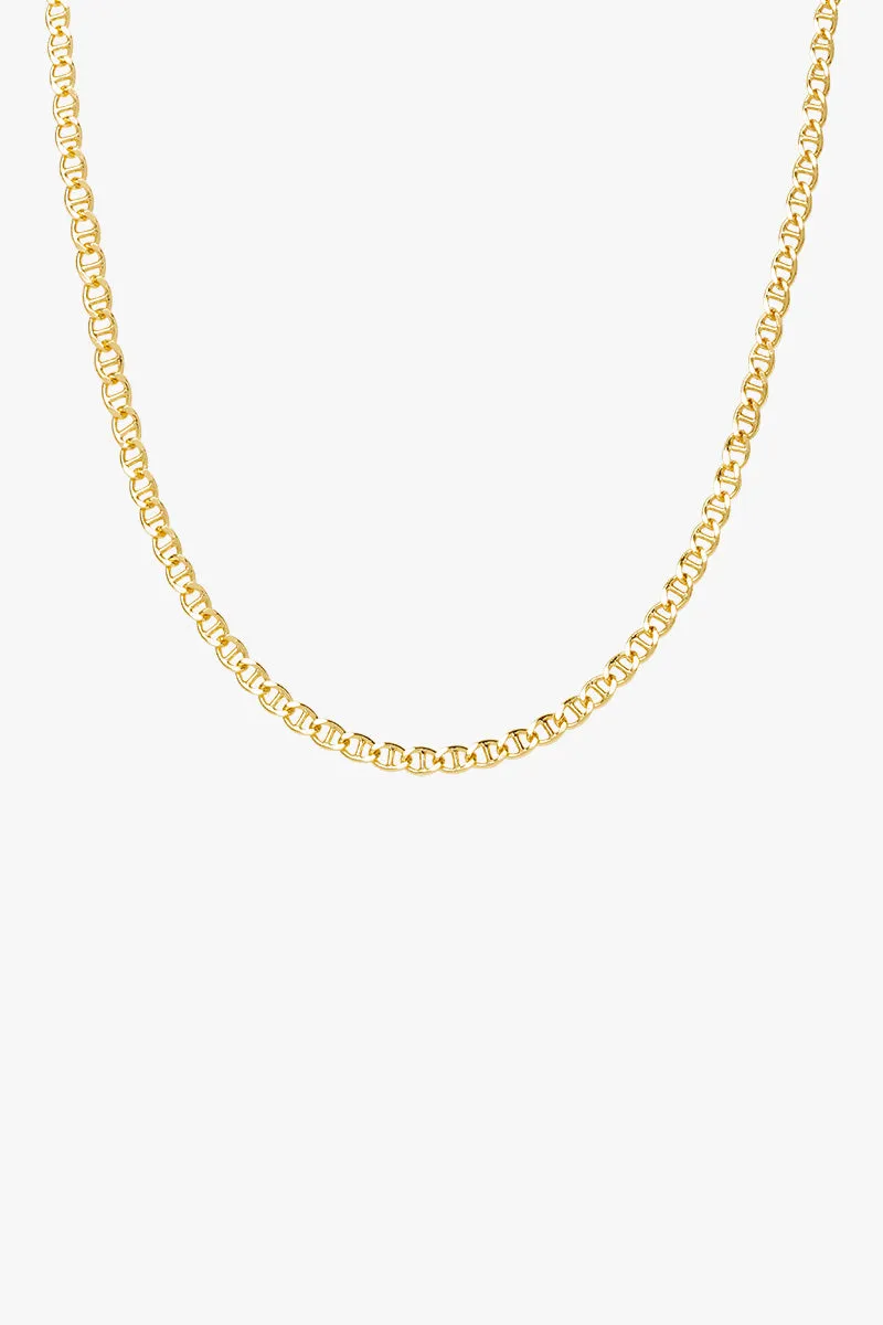 Short Mariner Chain Necklace Gold Plated (40cm)