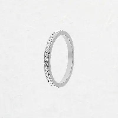 Silver Qudo Crystal Eternity Ring