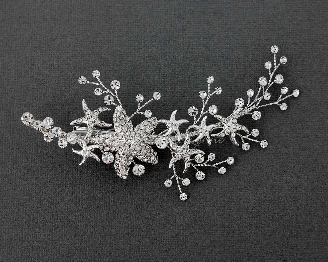 Starfish Wedding Hair Clip with Rhinestones