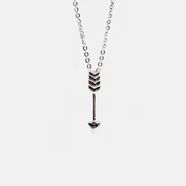 Sterling Silver Mini Chevron Arrow Pendant Necklace 16-18 inch